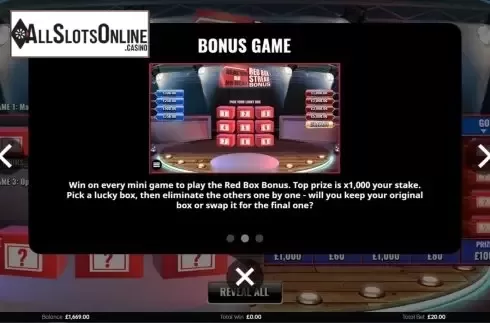 Features screen. Deal or No Deal Red Box Streak from Endemol Games
