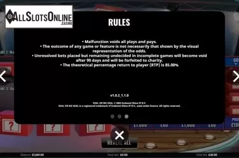 Info screen 2. Deal or No Deal Red Box Streak from Endemol Games