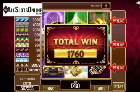Big win screen. Diamond Rich Life Pull Tabs from InBet Games
