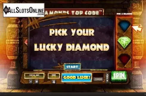 Start Screen. Diamonds Top Code from Skywind Group