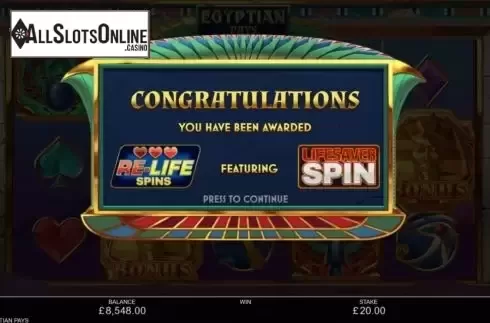 Free Spins 1. Egyptian Pays from Inspired Gaming