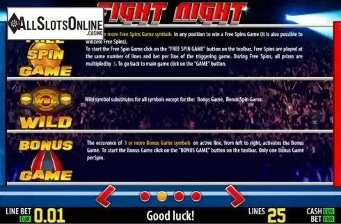Paytable 2. Fight Night HD from World Match
