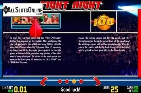 Paytable 3. Fight Night HD from World Match