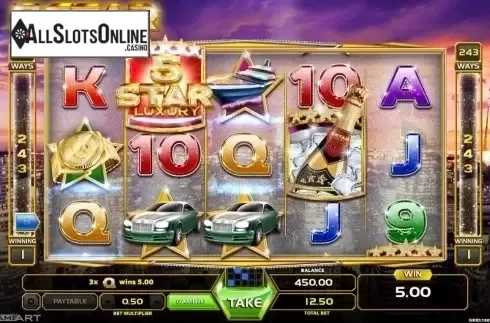 Win Screen . Five Star Luxury from GameArt