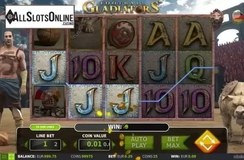 Win presentation. Football Gladiators from StakeLogic