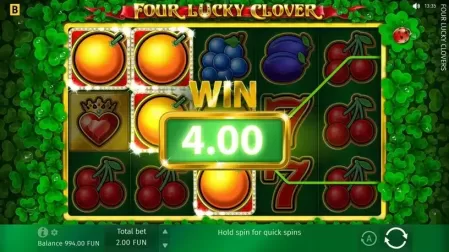 Four Lucky Clover slot screenshot 2
