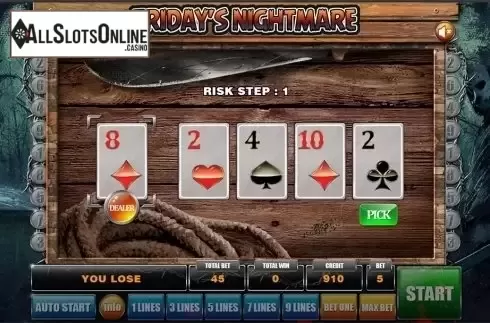 Gamble game 2. Fridays Nightmare from GameX