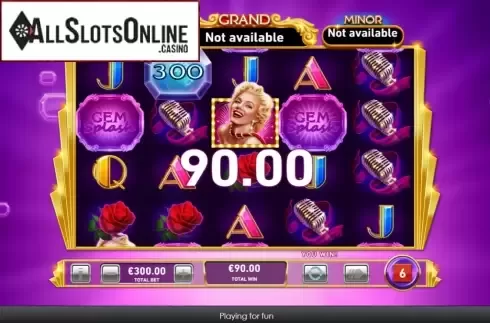 Win screen 1. Gem Splash Marilyn Monroe from Rarestone Gaming