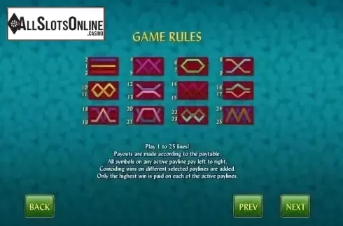 Paytable 3. Golden India Slots from GamesOS