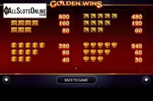 Paytable 1. Golden Wins from AGS