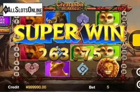 Big Win screen