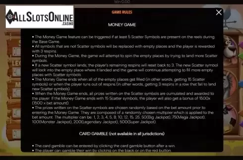 Game Features screen