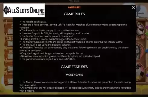 Game Rules screen