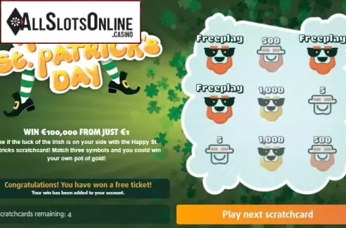Win screen 1. Happy St. Patrick's Day from gamevy