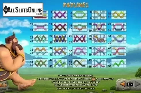 Paytable 4. Jackpot Giant from Playtech