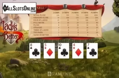 Game Screen 2. Jacks or Better (BGaming) from BGAMING