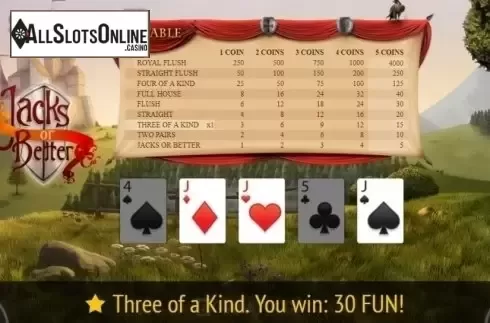 Win Screen 2. Jacks or Better (BGaming) from BGAMING