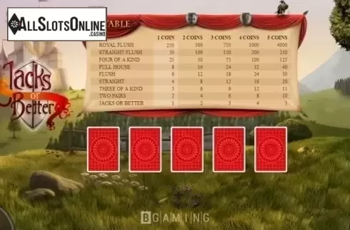 Game Screen 1. Jacks or Better (BGaming) from BGAMING