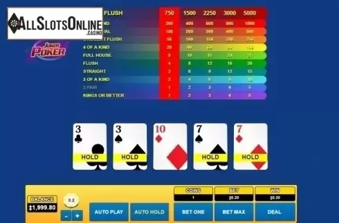 Game Screen. Joker Poker (Habanero) from Habanero