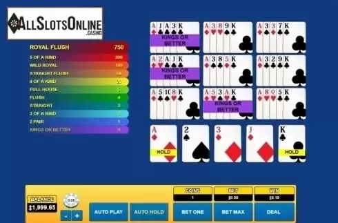 Game Screen. Joker Poker (Habanero) from Habanero