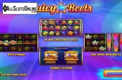 Start Screen. Juicy Reels from Wazdan