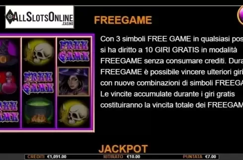 Paytable 3. Last Witch from Nazionale Elettronica