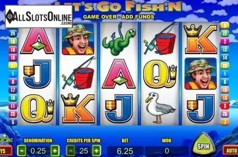 Reel screen. Let's Go Fish'n from Aristocrat