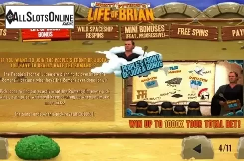 Screen5. Life of Brian from Playtech