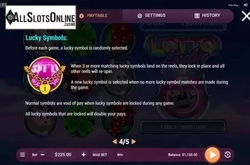 Paytable 4. Lotto Lucky from Revolver Gaming