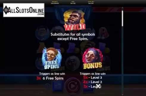 Paytable screen. MVP Hoops from OneTouch