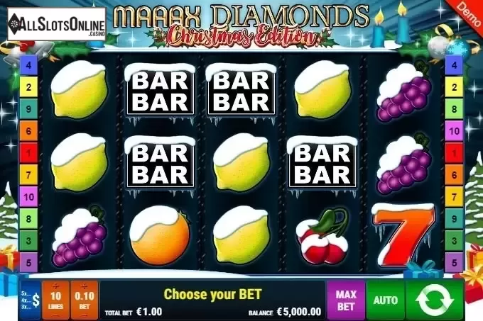Reel Screen. Maaax Diamonds Christmas Edition from Gamomat