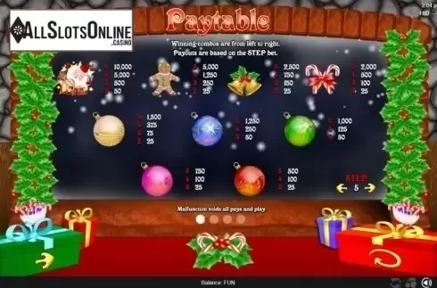 Paytable. Mad 4 Xmas from Espresso Games