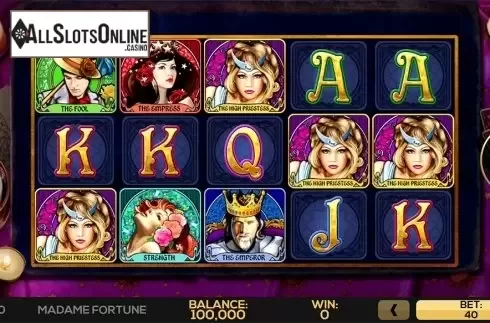 Reels screen. Madame Fortune from High 5 Games