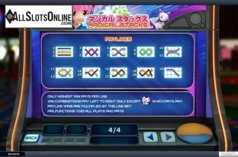 Paytable 4. Magical Stacks from Playtech