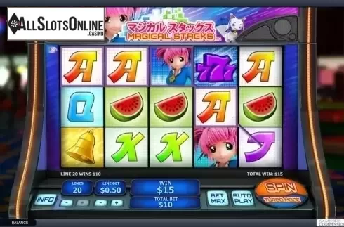 Wild Win screen. Magical Stacks from Playtech