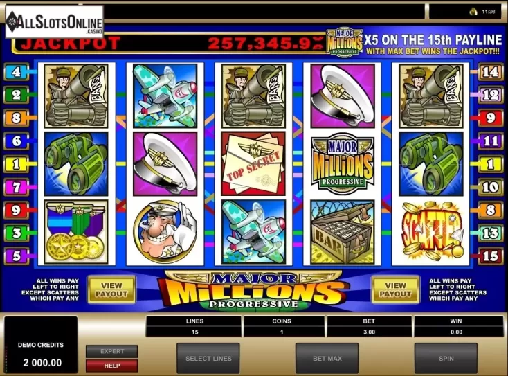 Screen2. Major Millions from Microgaming