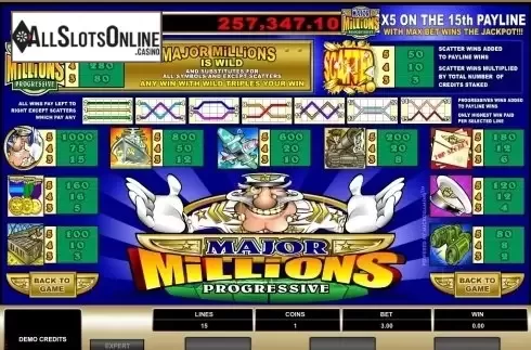 Screen3. Major Millions from Microgaming