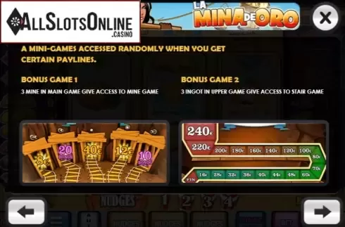 Paytable 3. Mina de Oro from MGA