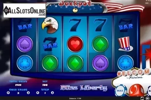 Reels screen. Miss Liberty from Espresso Games
