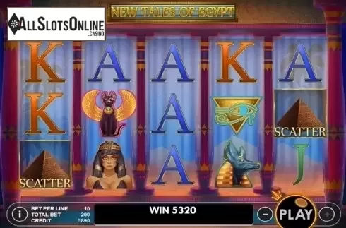 Game Workflow screen. New Tales of Egypt from Pragmatic Play