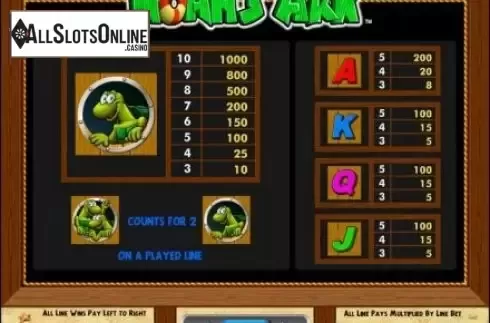 Paytable. Noah's Ark from IGT