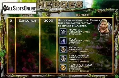 Paytable 5. Nordic Heroes from IGT