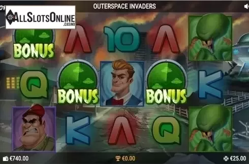 Bonus game win screen. Outerspace Invaders from PearFiction