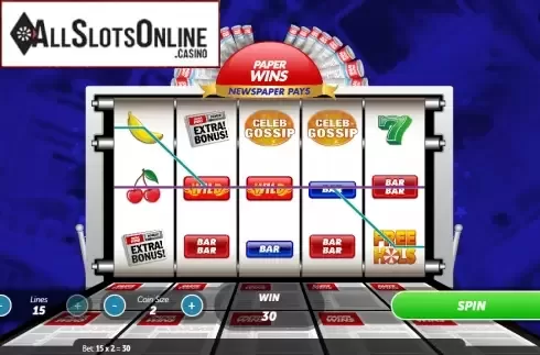 Win Screen. Paper Wins from Roxor Gaming
