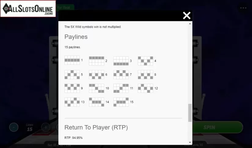 Paytable. Paper Wins from Roxor Gaming