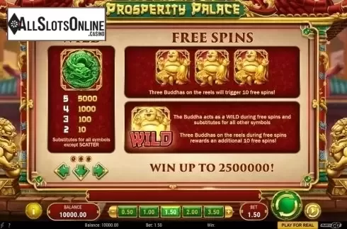 Paytable. Prosperity Palace from Play'n Go