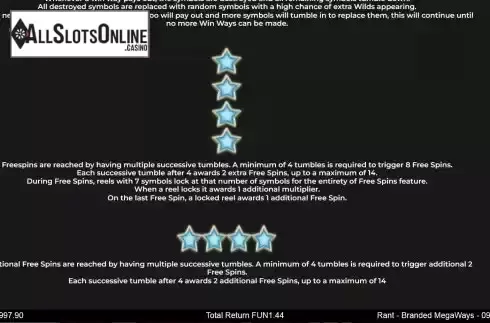 Free Spins screen