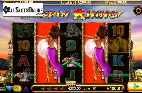 Win 3. Respin Rhino from Lightning Box