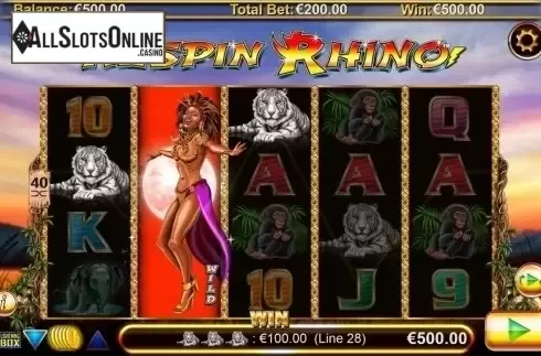 Win 2. Respin Rhino from Lightning Box