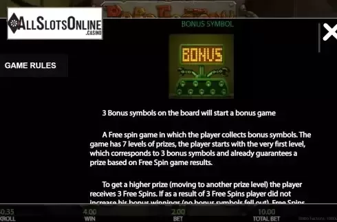 Bonus game screen